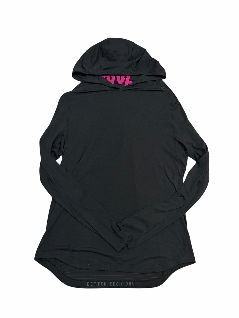 Lululemon Black Hooded Long Sleeve Performance Top Size 6